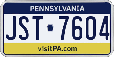 PA license plate JST7604
