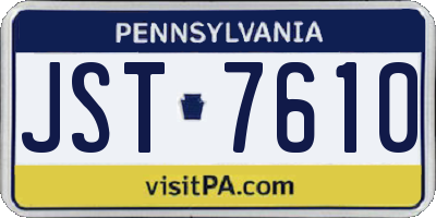 PA license plate JST7610