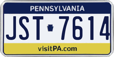 PA license plate JST7614