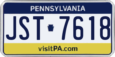 PA license plate JST7618