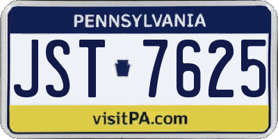 PA license plate JST7625