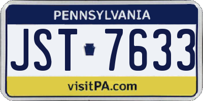 PA license plate JST7633