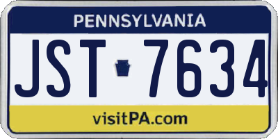 PA license plate JST7634