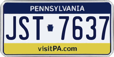 PA license plate JST7637