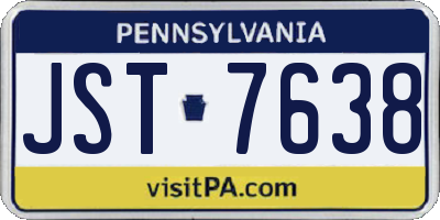 PA license plate JST7638