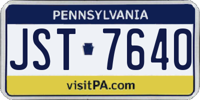 PA license plate JST7640