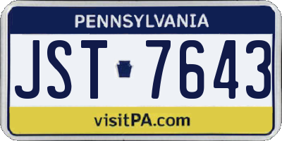 PA license plate JST7643
