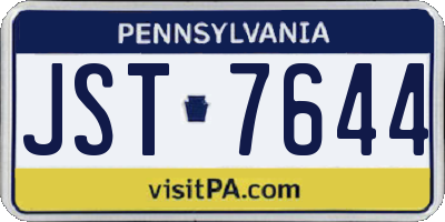 PA license plate JST7644