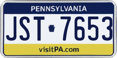 PA license plate JST7653