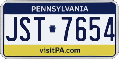 PA license plate JST7654