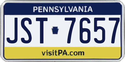 PA license plate JST7657