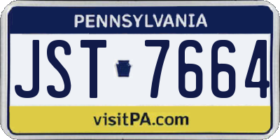PA license plate JST7664