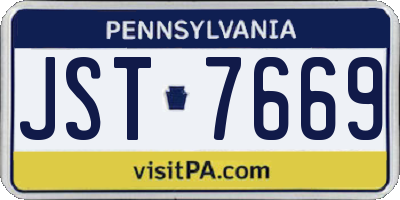 PA license plate JST7669