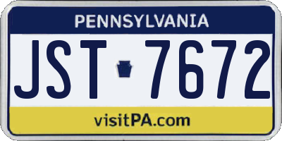 PA license plate JST7672