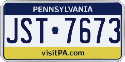 PA license plate JST7673