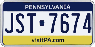 PA license plate JST7674