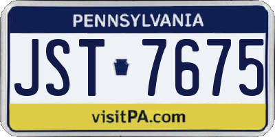PA license plate JST7675
