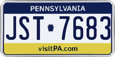 PA license plate JST7683