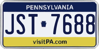 PA license plate JST7688