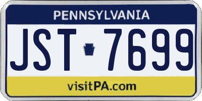 PA license plate JST7699