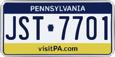 PA license plate JST7701