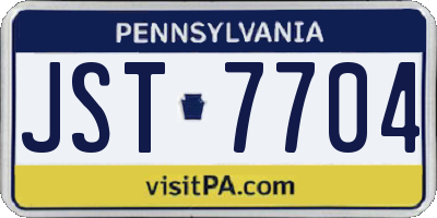 PA license plate JST7704