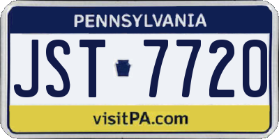 PA license plate JST7720