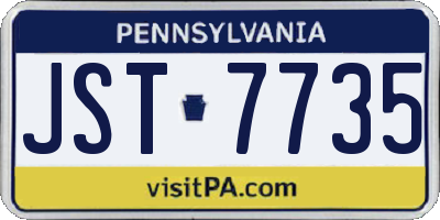 PA license plate JST7735