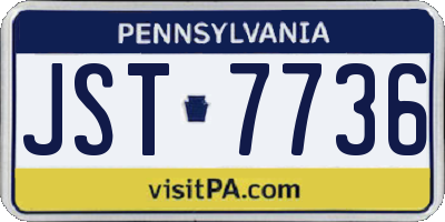 PA license plate JST7736
