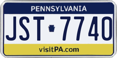 PA license plate JST7740