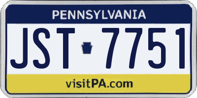 PA license plate JST7751