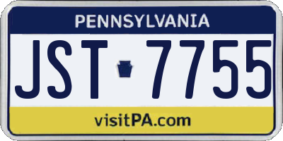 PA license plate JST7755