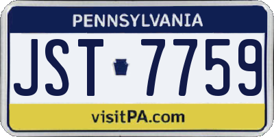 PA license plate JST7759