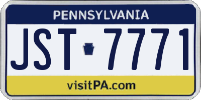 PA license plate JST7771