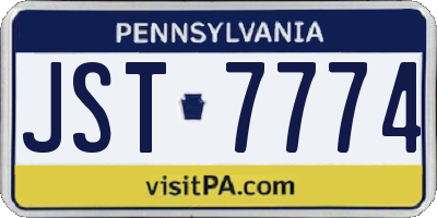 PA license plate JST7774