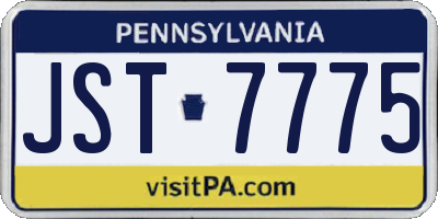 PA license plate JST7775