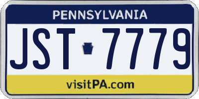 PA license plate JST7779