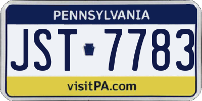 PA license plate JST7783