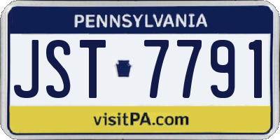 PA license plate JST7791