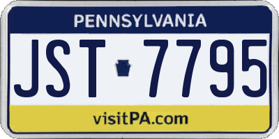 PA license plate JST7795