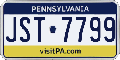 PA license plate JST7799