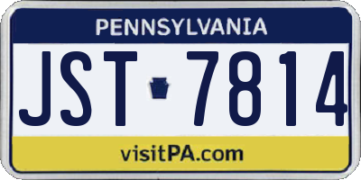 PA license plate JST7814