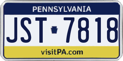 PA license plate JST7818