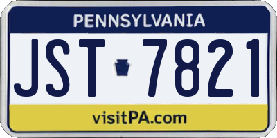 PA license plate JST7821