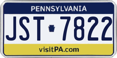 PA license plate JST7822
