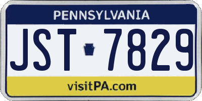 PA license plate JST7829
