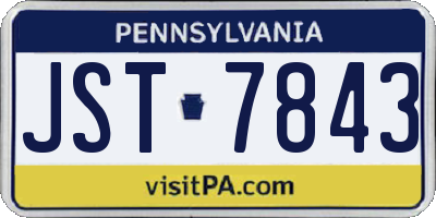 PA license plate JST7843