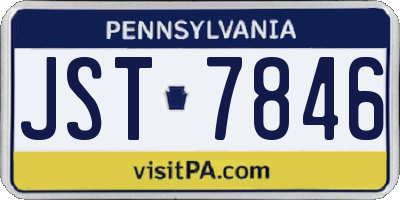 PA license plate JST7846