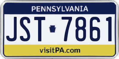 PA license plate JST7861