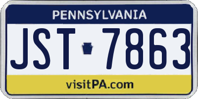 PA license plate JST7863